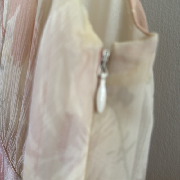 Ann Taylor Pink Ivory Floral Silk Dress Y2K size 10 Fairy Whimsical - Picture 6 of 6